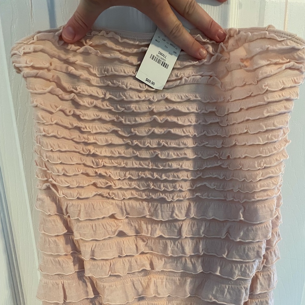 Express NWT strapless blush ruffled dress size Small. - Picture 3 of 4